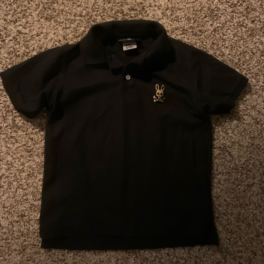 Psycho Bunny Black Polo Shirt with Embroidered Logo